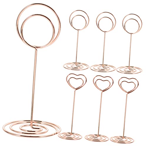 SOIMISS 8 Stück Geschäftskartenhalter Tischschildhalter Inhaber Nennen Sie Kartenhalter pro Ort schlank Fotokartenhalter Mini-Namenskartenhalter Tischfotohalter Aluminiumlegierung Roségold von SOIMISS