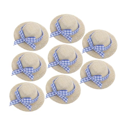 SOIMISS 8 Stück Miniatur Puppenhüte Weiche Strohhüte mit Schleife für Puppenhaus Dekoration Leichte Bastelaccessoires für Kreative Projekte und Elegante Puppenoutfits von SOIMISS