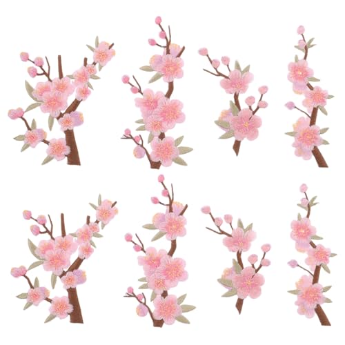 SOIMISS 8 Stück Teiliges Bestickter Pfirsichblüten Aufnäher Blumenmuster zum Aufnähen Geeignete Applikationen für Kleidung Jeans Rucksäcke und Kleider Langlebige Dekorative Blumenpatches von SOIMISS