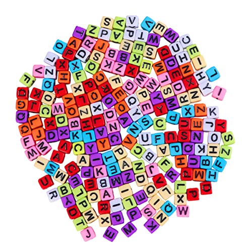 SOIMISS 800Stücke DIY Alphabet Perlen Quadratische Perlen für Schmuck Armbänder Kreative Bastelideen Farben von SOIMISS