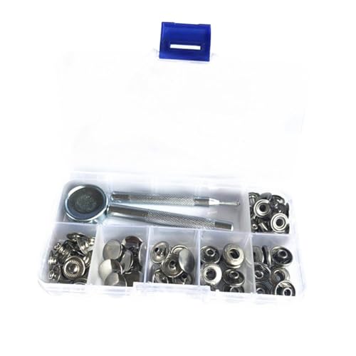 SOIMISS 83 Stk Teiliges Druckknopf set aus Edelstahl mit Federverschluss Inkl Montagewerkzeugen und Aufbewahrungsbox Rostfrei Langlebig für DIY Bastelarbeiten an Taschen Kleidung und von SOIMISS