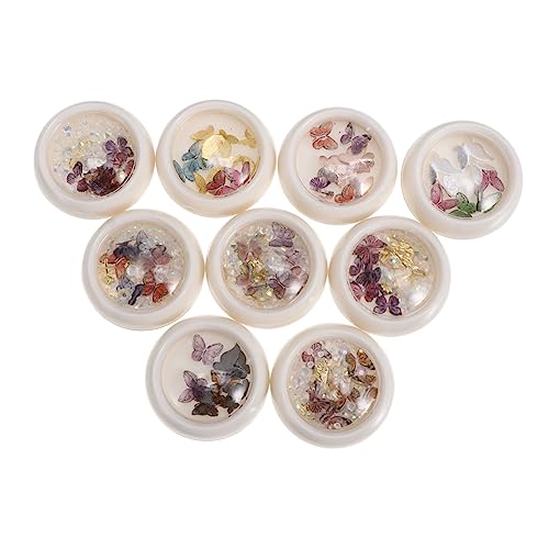 SOIMISS 9 Boxen Schmetterlings Nagelstuds Boxen Nail Art Dekorationen für DIY Maniküre Nail Art Accessoires Harz Langanhaltend und Glänzend für Kreative Nägel mit Familie und Freunden von SOIMISS