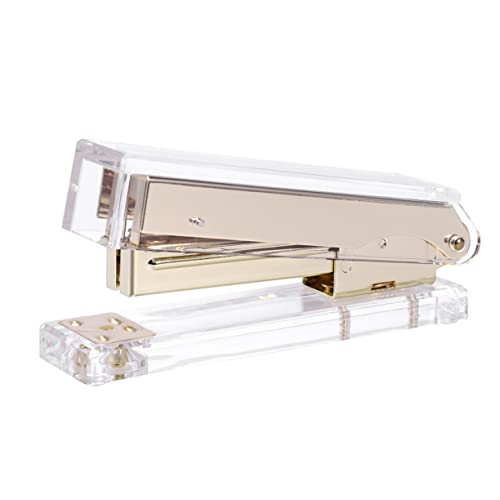 SOIMISS Acryl Heftgerät Gold Glänzend Elegantes Design Rutschfest Büro Heftklammern Tacker Schreibtischhefter Home Office von SOIMISS