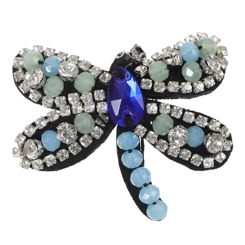 SOIMISS Beaded Dragonfly Applique Patch für DIY Mode Dekorativer Stoffaufnäher für Kleidung Hüte und Rucksäcke Handgemachte Verzierung mit Detaillierter Perlenarbeit zur Individuellen von SOIMISS