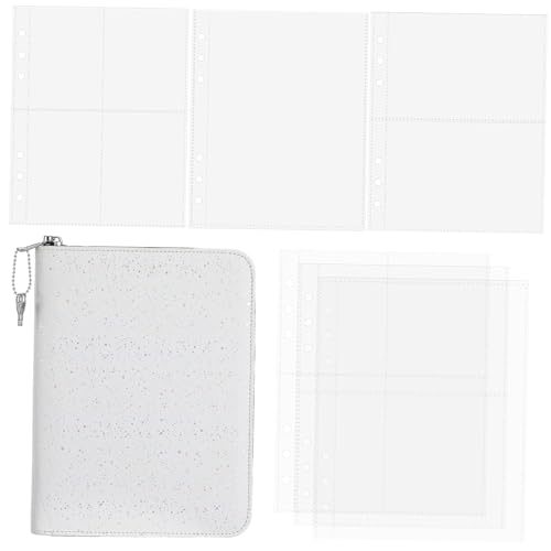 SOIMISS Binder mit Reißverschluss Budget Planer mit Flexiblem Einlagen-layout Minimalistisches Weißes Design Sicherer Zipper für Büro und Alltag Mit Losem Fotokartenhüllen von SOIMISS