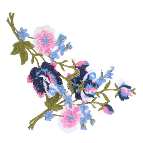 SOIMISS Blumenstickstätte gestickte Flicken zum Aufbügeln gestickter Blumenfleck Blumenflecken aufbügeln Blumennäher auf Patch Stickerei-Patch-Blumen Polyester von SOIMISS
