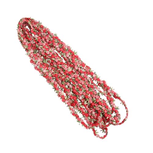 SOIMISS Bunte Kleine Spitzen Hochzeitsdekorationen Für Zeremonienbesatz Blumen Rotes Spitzenband Fransen Farbiges Besatzband Zum Nähen Rote Spitzenblumen Haardekoration Rosenband von SOIMISS