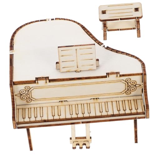 SOIMISS DIY Holz Musikbox Klavierform Kreative Spieluhr Bausatz Dekoratives Schreibtischornament Tragbare Mechanische Musikbox für Lehrer und Musikliebhaber von SOIMISS