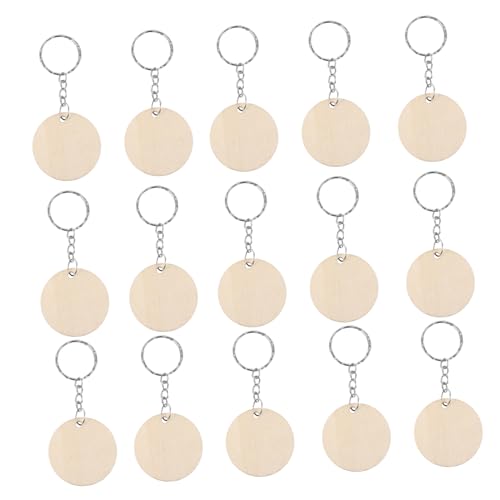 SOIMISS DIY Holz Schlüsselanhänger Rund Blank Holzanhänger zum Bemalen Gravieren für Schlüssel Taschen Rucksäcke Handtaschen Vielseitig Einsetzbar Handgefertigte Dekoideen von SOIMISS