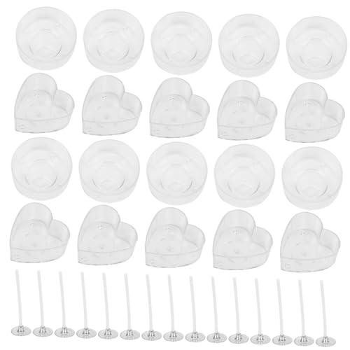 SOIMISS DIY Kerzenherstellung Kleine Runde und Herzförmige Transparente Silikonformen Dochte Sichere Candle Making Molds für Einfache Kreative Kerzen DIY Projekte von SOIMISS