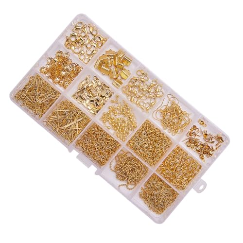 SOIMISS DIY Ohrschmuck Zubehör Goldfarbene Schmuckmaterialien für Damen zum Selbermachen Langlebige Ohrring Bastelzutaten mit Aufbewahrungsbox Vielseitig für Schmuckgestaltung von SOIMISS