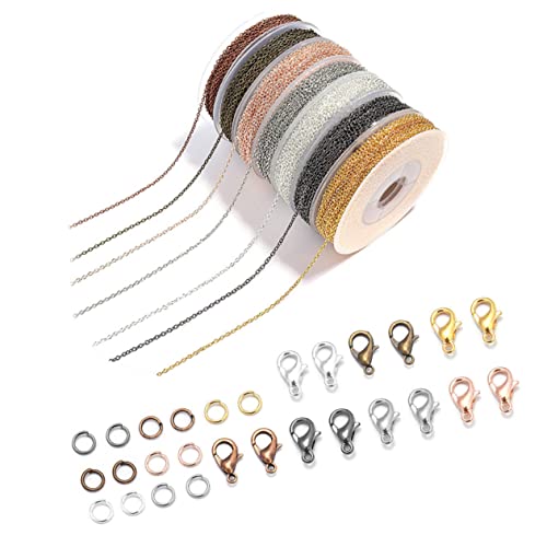 SOIMISS DIY Schmuck Ketten Farbige Gliederkette mit Lobster Clasp und Sprungringen für Armband Halskette Basteln Hochwertige Metallmaterialien Rostfrei und Langlebig von SOIMISS