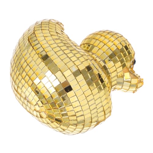 SOIMISS Disco Ente Glasfigur Spiegeloptik Goldfarbene Dekofigur Stylische Tier Dekoration für Wohnzimmer Schlafzimmer Büro Vielseitiges Design für Zuhause von SOIMISS
