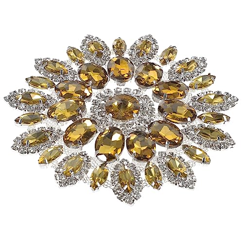 SOIMISS Diy Dekorationspatch für Kleidung Kreativer Rhinestone Broschen Patch zum Aufbügeln Leicht und Kompakt Handgemachte Designs für Jacken und Hüte Kristallgelb mit Silberbasis von SOIMISS
