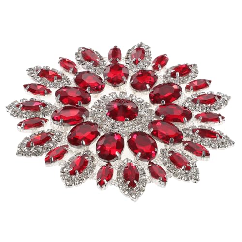 SOIMISS Diy Strass Brosche Dekorative Patches für Kleidung Blumenmuster Langlebig und Vielseitig Einsetzbar für Kleider Haarschmuck Bastelprojekte mit Silbernem Hintergrund von SOIMISS