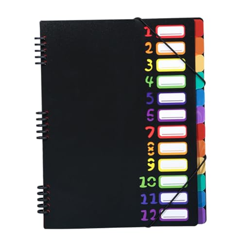 SOIMISS Dokumentenmappe mit Fächern Plastischer Accordion Ordner für Büro Schule und Zuhause mit Elastischem Verschluss Leicht und Vielseitig Einsetzbar von SOIMISS