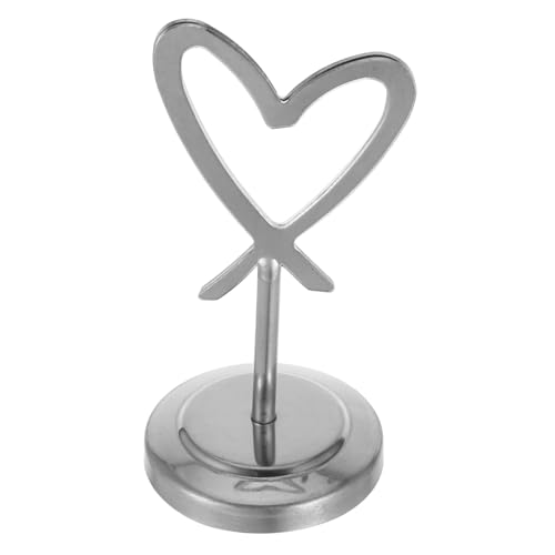 SOIMISS Edelstahl Memo Clip Halter Herzform Tischkartenhalter Notizhalter für Büro Zuhause Rostfrei Langlebig Stilvolles Design als Tischkarten und Fotohalter Praktisch und Funktional von SOIMISS