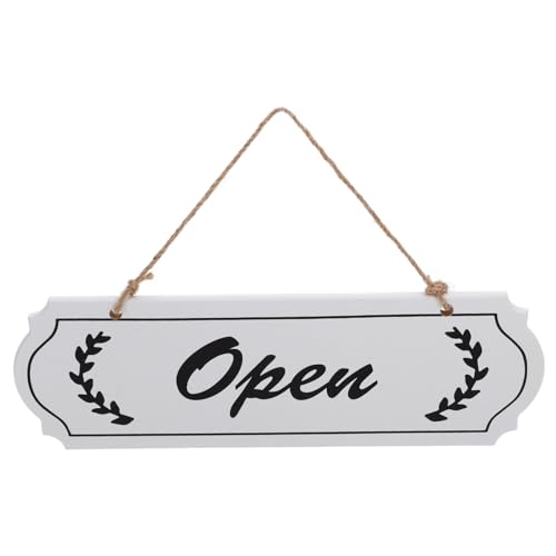 SOIMISS Elegantes Doppelseitiges Holz Türschild Open Closed Geschäftsschild mit Juteseil zum Aufhängen für Restaurants Cafés Shops Hotels Außendekoration Holz Namensschild Haustür von SOIMISS