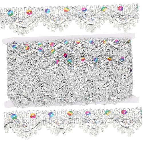 SOIMISS Ethno Stil Paillettenborte Silber Strapazierfähiges Zuschneidbares Schmuck und Kostüm für DIY Kleidung Taschen Hüte Schuhe Vielseitiges Bastelband von SOIMISS