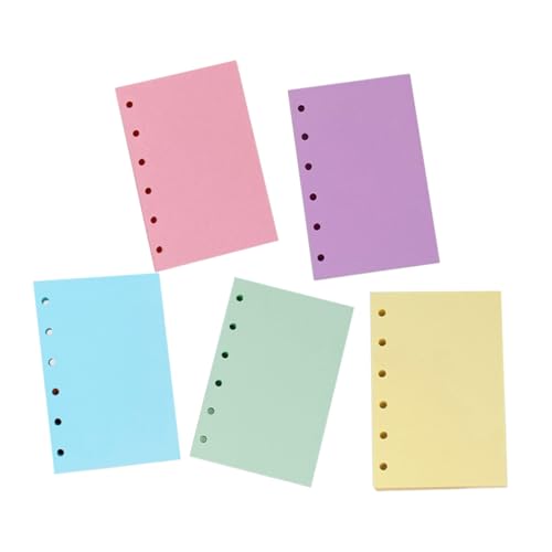 SOIMISS Farbige Liniertes Nachfüllpapier für Ringbuch Dickes Verblassungsbeständiges Papier Vielseitig Nutzbare Einlagen für Wiederverwendbare Ordner und Notizbücher von SOIMISS