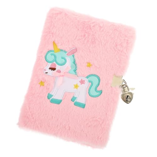 SOIMISS Fluffy Notizbuch mit Plüschbezug und Schloss Süßes Tagebuch für Mädchen Tragbares Liniertes Schreibheft für Schule Reisen und Alltag Farbenfrohes Kuscheliges Design von SOIMISS