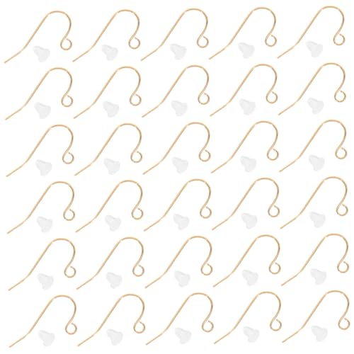 SOIMISS Förmige Ohrhaken mit Ohrstoppern Handmade Ohrring DIY Material für Damen Hautfreundliche Ohrhaken zum Ohrringe Basteln und Selbermachen Sicherer Halt Langlebig Komfortabel von SOIMISS