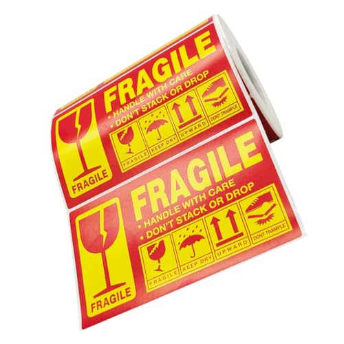 SOIMISS Fragile Versandaufkleber Selbstklebend Stark Haftend Warnetiketten für Kartons Vielseitig Verwendbar Leicht zu Lagern und Langlebig SOIMISS Fragile Versandaufkleber Selbstklebend Stark Haftend Warnetiketten für Kartons Vielseitig Verwendbar Leicht zu Lagern und Langlebig von SOIMISS