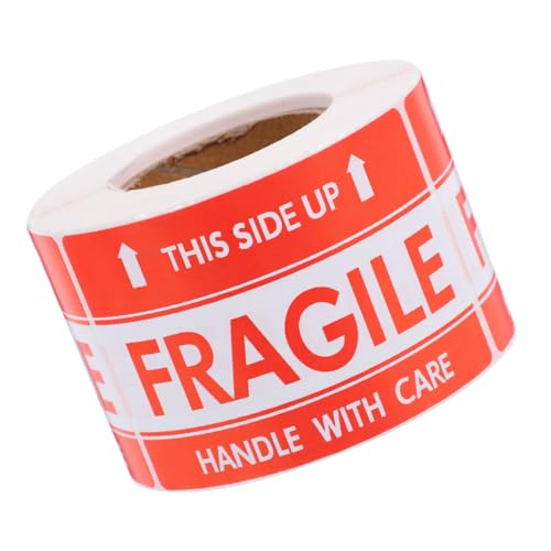 SOIMISS Fragile Warning Sticker Hochklebend Rechteckige Aufkleber Rolle Für Versand Lager Verpackung Zerbrechlich Handle With Care Labels Für Büro und Lager von SOIMISS