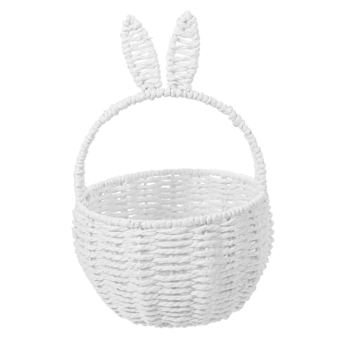 SOIMISS Geflochtener Korb mit Hasenohren Handgewebter Aufbewahrungskorb für und Feste als Leckereien Korb Leicht und Langlebig Geschenkidee für Ostern von SOIMISS