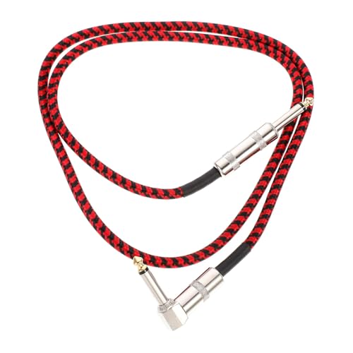SOIMISS Gitarren Audio Kabel Geflochtenes Instrumentenzubehör Robust Gitarre Bass Klangverbindung Rot schwarz von SOIMISS