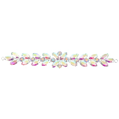 SOIMISS Glass Strass Applikation Blüten Patch für Hochzeitskleider und Accessoires DIY Dekoration für Kleidung Taschen und Mehr Glänzende Rhinestone Kette für Kreative Projekte von SOIMISS