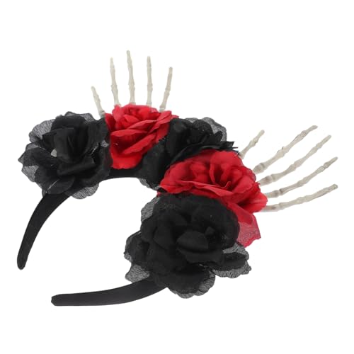 SOIMISS Halloween Hand Skelett Stirnband mit Rosen Einzigartiges Cosplay Haarschmuck für Halloween Feiern Kostüme und Fotografie Requisiten Passend für Erwachsene von SOIMISS