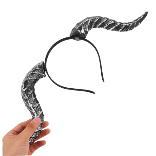 SOIMISS Halloween Teufelshorn Haarreif aus Komfortablem Material Abnehmbare Realistische Geschwungene Dämonenhörner Vielseitiges Gothic Cosplay-accessoire für Karneval Maskerade Party für von SOIMISS