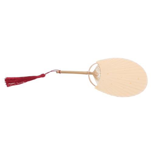 SOIMISS Handgefertigter Bambusfächer mit Quaste Beidseitig Bemalbar Leichter Antiker Stil Tragbar für DIY Kunst Cosplay Hochzeitsdeko und Kulturelle Feiern Mini Rund von SOIMISS