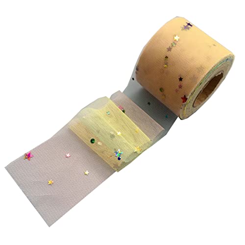 SOIMISS Handmade DIY Regenbogen Tüllband mit Stern Mond Pailletten für Kleidung und Haarschmuck Hellgelb Leicht Langlebig für Kreative Bastelprojekte SOIMISS Handmade DIY Regenbogen Tüllband mit Stern Mond Pailletten für Kleidung und Haarschmuck Hellgelb Leicht Langlebig für Kreative Bastelprojekte von SOIMISS