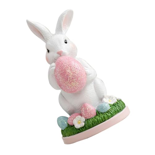SOIMISS Hasen Ornament Kaninchen Ornament Frühling Ostern Tischdekoration Osterschmuck Osterhasen Figur Osterschrank Dekoration Ostertisch Frohe Ostern Dekoration Harz von SOIMISS