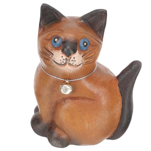 SOIMISS Holzfigur Katzen Skulptur Handgefertigt Kleine Holzkatze Dekoration Süßes für Zuhause Büro Wohnzimmer SOIMISS Holzfigur Katzen Skulptur Handgefertigt Kleine Holzkatze Dekoration Süßes für Zuhause Büro Wohnzimmer von SOIMISS
