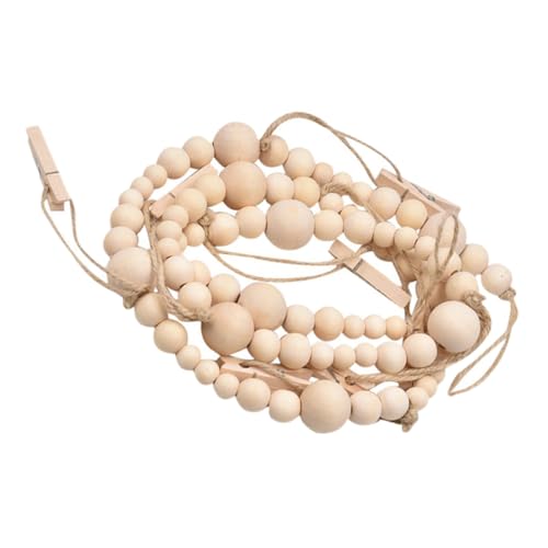 SOIMISS Holzperlen Girlande mit Clips Wand Fotohalter aus Natürlichem Holz Dekorative Bilderhalterung für Fotos Kreative Fotoanzeige Langlebig und Vielseitig für Zuhause und SOIMISS Holzperlen Girlande mit Clips Wand Fotohalter aus Natürlichem Holz Dekorative Bilderhalterung für Fotos Kreative Fotoanzeige Langlebig und Vielseitig für Zuhause und von SOIMISS