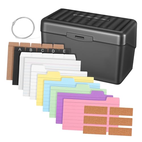 SOIMISS Indexkarten Set mit Farbigen Karteikarten und Metallringen Notizkarten Organizer Box mit Großem Fassungsvermögen für Büro Studium und Zuhause inklusive Aufbewahrungsbox für SOIMISS Indexkarten Set mit Farbigen Karteikarten und Metallringen Notizkarten Organizer Box mit Großem Fassungsvermögen für Büro Studium und Zuhause inklusive Aufbewahrungsbox für von SOIMISS
