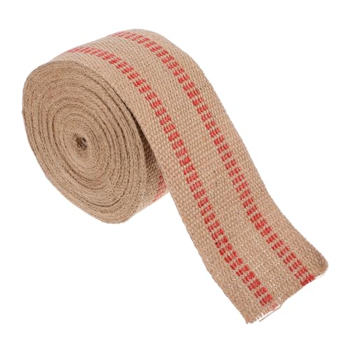 SOIMISS Jute Gurtband Breit mit Roten Streifen Naturfarbene Polstergurtband für Stuhlreparatur Rustikales Bastelband für DIY Projekte und Gartendekoration SOIMISS Jute Gurtband Breit mit Roten Streifen Naturfarbene Polstergurtband für Stuhlreparatur Rustikales Bastelband für DIY Projekte und Gartendekoration von SOIMISS