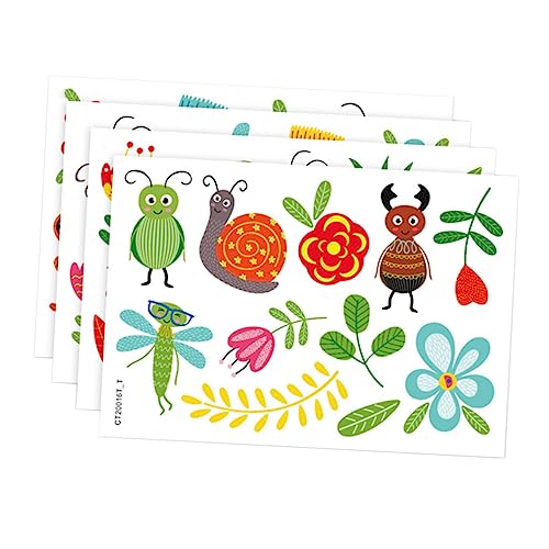 SOIMISS Kinderzimmer Wandtattoo Cartoon Wandsticker aus Langlebigem Wasserdichtem PVC Niedliche Insekten Blumenmotive Selbstklebend für Wohnzimmer Spielzimmer und Büro von SOIMISS