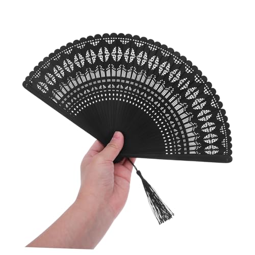 SOIMISS Klassischer Faltbarer Handfächer mit Schwarzer Ergonomisch Leicht Kunstvoll Gestaltet für Tanz Fotografie und Kulturelle Veranstaltungen Vielseitiges Chinesisches Vintage von SOIMISS