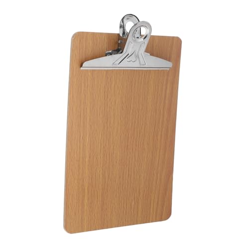 SOIMISS Klemmbrett aus Dickem Holz mit Starkem Clip Doppelseitig Beschichtetes Hardboard Abgerundete Ecken Rostfreie Klammer für Büro und Tägliche Notizen von SOIMISS