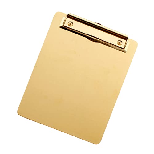 SOIMISS Klemmbrett aus Goldenes Clipboard für Papier Tragbares Schreibtablet für Schule Büro Zuhause Langlebig und Praktisch von SOIMISS