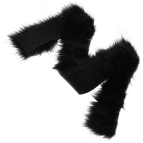 SOIMISS Kunstfell Borte Schwarz Dekorative Faux Fur Trim für DIY Bastelprojekte Kleidung Schuhe Accessoires für Festliche Dekorationen und Kostüme von SOIMISS