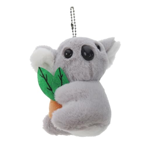 SOIMISS Kuscheliger Koala Schlüsselanhänger Plüsch Anhänger Für Taschen Rucksäcke Und Einzigartiger Koala Taschenanhänger Mit Perlenschnur Mit Blattmotiv von SOIMISS