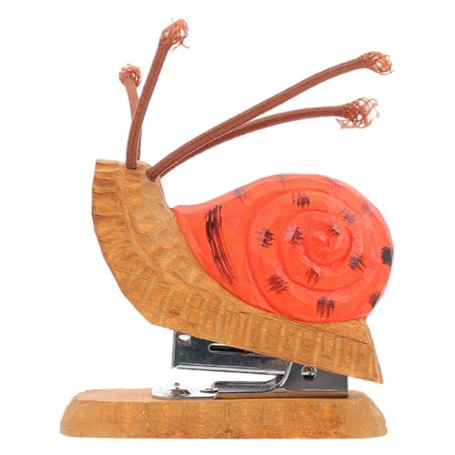SOIMISS Mini Schnecken Heftgerät aus Holz Tragbarer Dekorativer Heftgerät für Büro und Schule Niedliches Tierdesign für Junge Mädchen Vielseitiger Schreibtischzubehör von SOIMISS