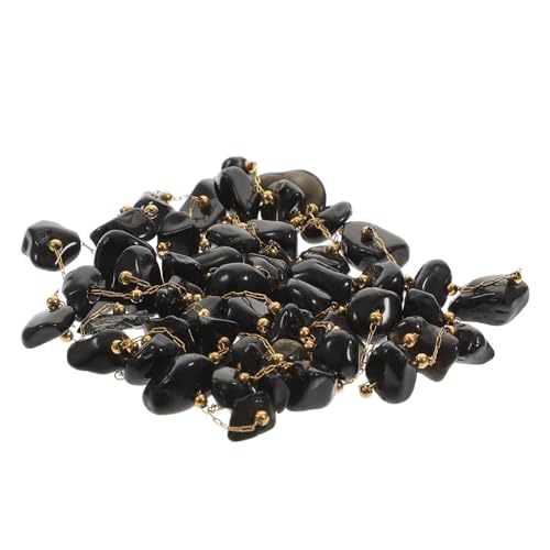 SOIMISS Natürliche Kristallperlen Kette Bead Garland zum Auffädeln für Schmuckherstellung DIY Schmuckperlen Strang Dekoration für Halsketten und Armbänder Unisex Zubehör Schwarz von SOIMISS