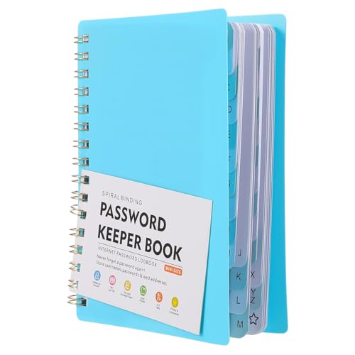 SOIMISS Passwort Buch Spiral- Veranstalter Webseite Schlüssel Senior Alphabetisch Notizbuch Notizblock Anmeldung Passwortbuch Klein Adressbuch Nachfüllbar Passwort Keeper Pp Himmelblau von SOIMISS