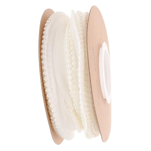 SOIMISS Perle Meerjungfrau Welle Schleife Hochzeit Funkelnd Trimmen Dekorationen Perlen Klein Einladen Wellig Bastelband Für Den Täglichen Gebrauch Brautband Band Für Blumen Polyester Weiß von SOIMISS